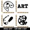 Art Painting Text Palette Brush Paintbrush Rubber Stamp Set for Stamping Crafting Planners